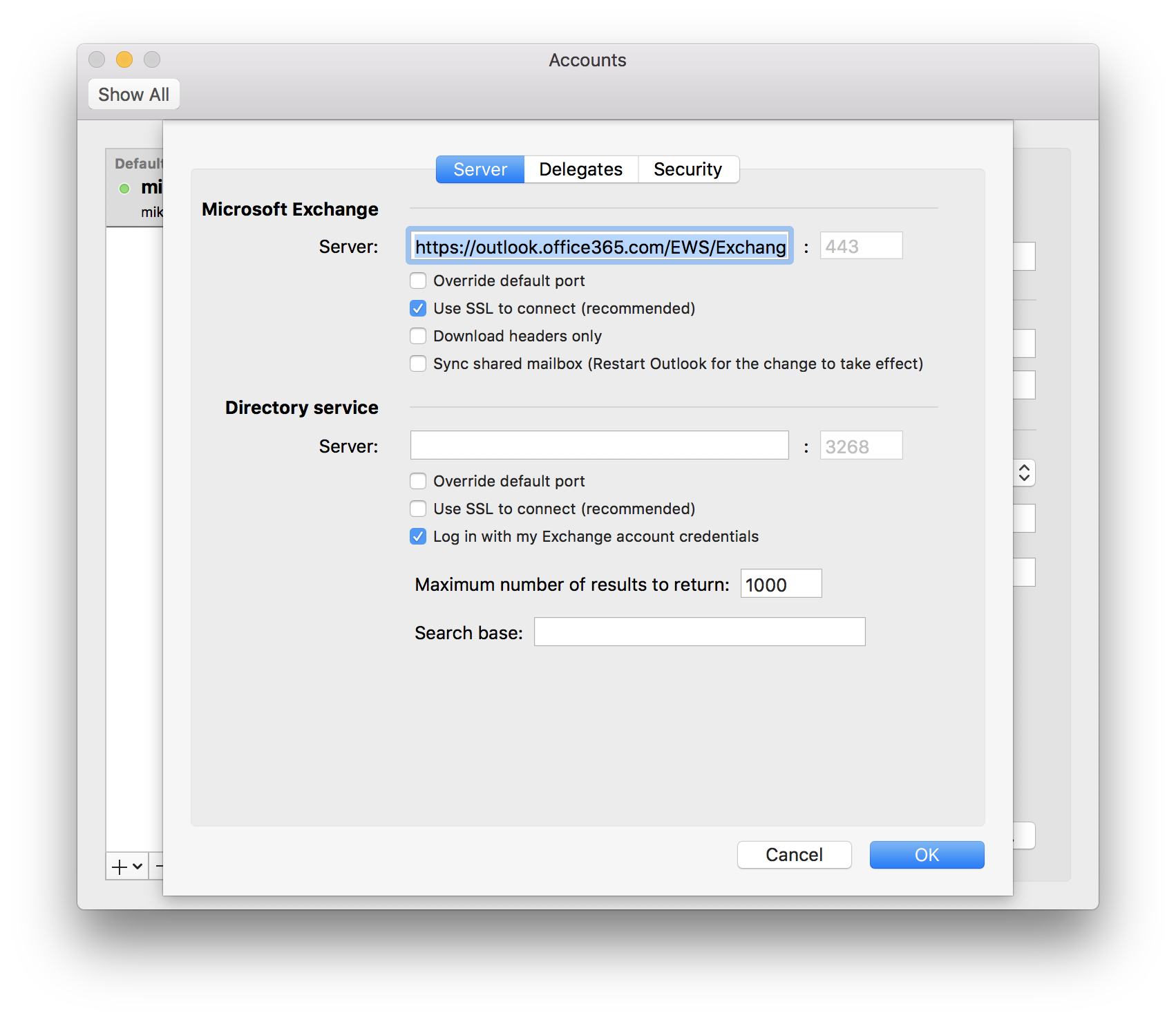outlook for mac sync frequency